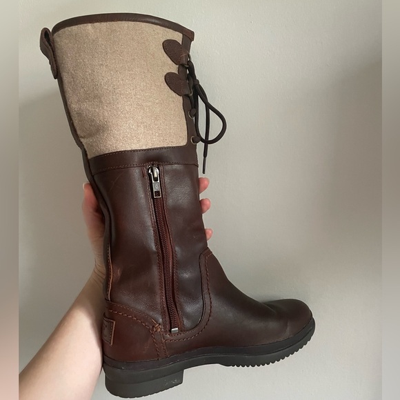 UGG Elsa Equestrian Knee High Boot in Brown Chestnut Leather Size 5 - Picture 5 of 10